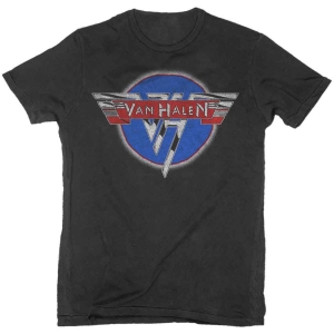 Van Halen - Chrome Logo Uni Bl T-Shirt ryhmässä MERCHANDISE / T-paita / Hårdrock @ Bengans Skivbutik AB (5566729r)