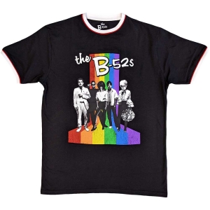 The B-52'S - Rainbow Stripes Ringer Bl T-Shirt ryhmässä MERCHANDISE / T-paita / Pop-Rock @ Bengans Skivbutik AB (5566994r)