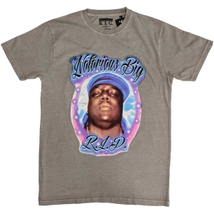 Notorious B.I.G - Rip Airbrush Uni Grey T-Shirt ryhmässä MERCHANDISE / T-paita / Hip Hop-Rap @ Bengans Skivbutik AB (5566997r)