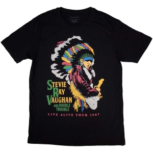 Stevie Ray Vaughan - Double Trouble Tour 87 Bl T-Shirt ryhmässä MERCHANDISE / T-paita / Blues @ Bengans Skivbutik AB (5567009r)