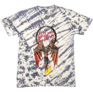 Slayer - Winged Crucifix Wht Dip-Dye T-Shirt ryhmässä MERCHANDISE / T-paita / Hårdrock @ Bengans Skivbutik AB (5567290r)