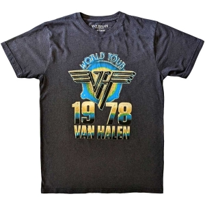 Van Halen - World Tour 78 Uni Bl T-Shirt ryhmässä MERCHANDISE / T-paita / Hårdrock @ Bengans Skivbutik AB (5567295r)