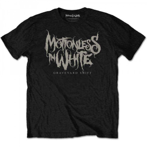 Motionless In White - Graveyard Shift Logo Uni Bl T-Shirt ryhmässä MERCHANDISE / T-paita / Hårdrock @ Bengans Skivbutik AB (5567536r)