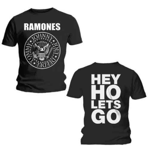 Ramones - Hey Ho Lets Go Back Print Uni Bl T-Shirt ryhmässä MERCHANDISE / T-paita / Punk @ Bengans Skivbutik AB (5567539r)