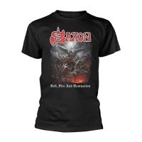 Saxon - T/S Hell, Fire And Damnation (L) ryhmässä MERCHANDISE / T-paita / Kommande / Hårdrock @ Bengans Skivbutik AB (5573412)