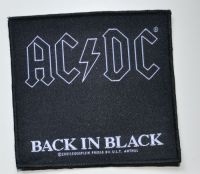 Ac/Dc - Patch Back In Black (9,5 X 10,1 Cm) ryhmässä MERCHANDISE / Accessoarer / Hårdrock @ Bengans Skivbutik AB (5577289)