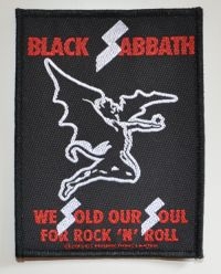 Black Sabbath - Patch Sold Our Souls (9,6 X 7,2 Cm) ryhmässä MERCHANDISE / Accessoarer / Hårdrock @ Bengans Skivbutik AB (5577293)