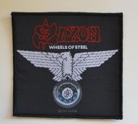 Saxon - Patch Wheels Of Steel (10,2 X 9,8 C ryhmässä MERCHANDISE / Accessoarer / Hårdrock @ Bengans Skivbutik AB (5577313)