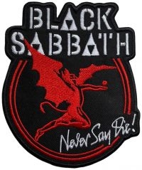 Black Sabbath - Patch Archange Never Say Die (10,1 ryhmässä MERCHANDISE / Accessoarer / Kommande / Hårdrock @ Bengans Skivbutik AB (5579721)