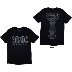 Ac/Dc - Back In Black Eu Tour 24 Uni Bl T-Shirt ryhmässä MERCHANDISE / T-paita / Hårdrock @ Bengans Skivbutik AB (5581207r)