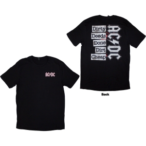 Ac/Dc - Mini Logo / Dirty Deeds Uni Bl T-Shirt ryhmässä MERCHANDISE / T-paita / Hårdrock @ Bengans Skivbutik AB (5581219r)