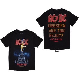 Ac/Dc - Pwr Up Dresden 24 Lady Bl T-Shirt ryhmässä MERCHANDISE / T-paita / Hårdrock @ Bengans Skivbutik AB (5581223r)