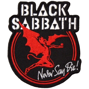 Black Sabbath - Archangel Never Say Die Woven Patch ryhmässä MERCHANDISE / Merch / Hårdrock @ Bengans Skivbutik AB (5581810)