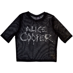 Alice Cooper - Dripping Logo Lady Bl Mesh Crop Top ryhmässä MERCHANDISE / T-paita / Hårdrock @ Bengans Skivbutik AB (5583005r)