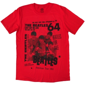 Beatles - Beatles 1964 Uni Red T-Shirt ryhmässä MERCHANDISE / T-paita / Pop-Rock @ Bengans Skivbutik AB (5583009r)