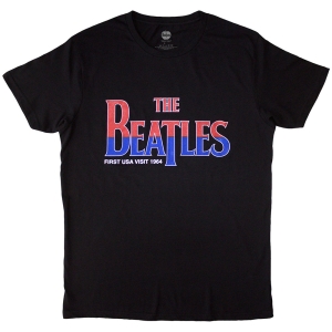 Beatles - First Usa Visit Uni Bl T-Shirt ryhmässä MERCHANDISE / T-paita / Pop-Rock @ Bengans Skivbutik AB (5583016r)