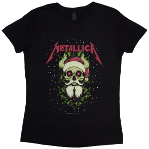 Metallica - Santa Horns Lady Bl T-Shirt ryhmässä MERCHANDISE / T-paita / Hårdrock @ Bengans Skivbutik AB (5583037r)