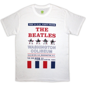 Beatles - Washington 64 Stars & Stripes Uni Wht T-Shirt ryhmässä MERCHANDISE / T-paita / Pop-Rock @ Bengans Skivbutik AB (5583331r)