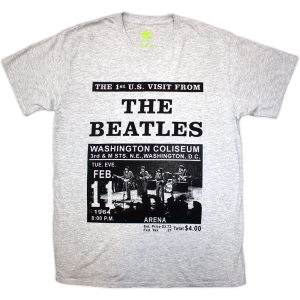 Beatles - Washington 64 Promo Uni Grey T-Shirt ryhmässä MERCHANDISE / T-paita / Nyheter / Pop-Rock @ Bengans Skivbutik AB (5583336r)