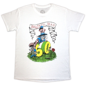 Grateful Dead - 60Th Rose Pose Uni Wht T-Shirt ryhmässä MERCHANDISE / T-paita / Pop-Rock @ Bengans Skivbutik AB (5583342r)