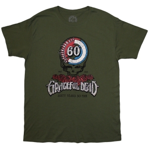 Grateful Dead - 60Th Roses Uni Green T-Shirt ryhmässä MERCHANDISE / T-paita / Pop-Rock @ Bengans Skivbutik AB (5583343r)