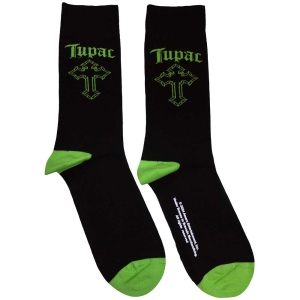 Tupac - Green Cross Uni Bl Socks ryhmässä MERCHANDISE / Merch / Hip Hop-Rap @ Bengans Skivbutik AB (5583629)