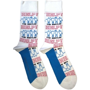 Beatles - Help! Outlines Repeat Uni Wht Socks ryhmässä MERCHANDISE / Merch / Pop-Rock @ Bengans Skivbutik AB (5583635)