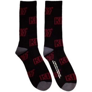 Kiss - Logo Pattern Uni Bl Socks ryhmässä MERCHANDISE / Merch / Hårdrock @ Bengans Skivbutik AB (5583677)