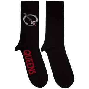 Queens Of The Stone Age - Q Emblem Uni Bl Socks ryhmässä MERCHANDISE / Merch / Hårdrock @ Bengans Skivbutik AB (5583685)