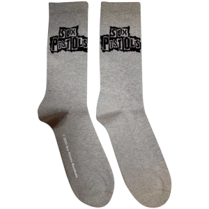 Sex Pistols - Stacked Logo Uni Grey Socks ryhmässä MERCHANDISE / Merch / Punk @ Bengans Skivbutik AB (5583692)