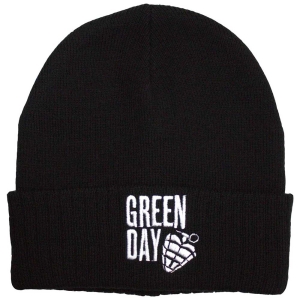 Green Day - Stacked Logo & Grenade Bl Beanie Hat ryhmässä MERCHANDISE / Merch / Punk @ Bengans Skivbutik AB (5583703)