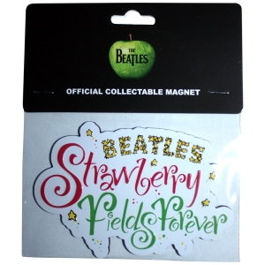 Beatles - Strawberry Fields Forever Logo Embossed Magnet ryhmässä MERCHANDISE / Merch / Pop-Rock @ Bengans Skivbutik AB (5583883)