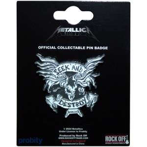 Metallica - Seek & Destroy Pin Badge ryhmässä MERCHANDISE / Merch / Hårdrock @ Bengans Skivbutik AB (5583926)