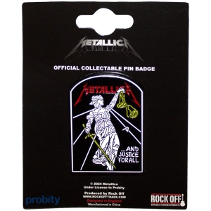 Metallica - And Justice For All Tombstone Pin Badge ryhmässä MERCHANDISE / Merch / Hårdrock @ Bengans Skivbutik AB (5583927)