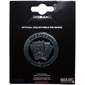 Metallica - 30Th Anniversary Playing Card Pin Badge ryhmässä MERCHANDISE / Merch / Hårdrock @ Bengans Skivbutik AB (5583931)