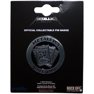 Metallica - 30Th Anniversary Playing Card Pin Badge ryhmässä MERCHANDISE / Pin-Button Badge / Heavy Metal @ Bengans Skivbutik AB (5583931)