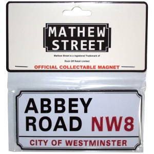 Rock Off - Abbey Road Nw London Sign Embossed Magnet ryhmässä MERCHANDISE / Merch / Pop-Rock @ Bengans Skivbutik AB (5583948)