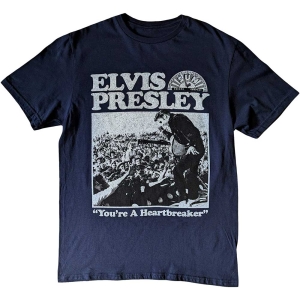 Elvis Presley - Sun Records Elvis Heartbreaker Uni Navy T-Shirt ryhmässä MERCHANDISE / T-paita / Pop-Rock @ Bengans Skivbutik AB (5583998r)