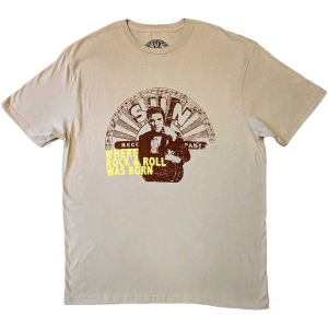 Elvis Presley - Sun Records Elvis Where R&R Was Born Uni Sand T-Shirt ryhmässä MERCHANDISE / T-paita / Pop-Rock @ Bengans Skivbutik AB (5583999r)