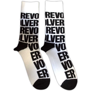 Beatles - Beatles Revolver Text Repeat Uni Wht Socks (Size 40-44) ryhmässä MERCHANDISE / Merch / Pop-Rock @ Bengans Skivbutik AB (5586275)