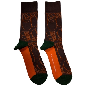 Beatles - Beatles Rubber Soul Text Outlines Repeat Uni Brown Socks (Size 40-44) ryhmässä MERCHANDISE / Merch / Pop-Rock @ Bengans Skivbutik AB (5586277)