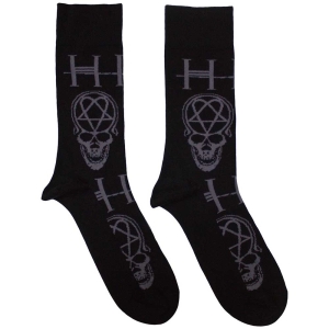 Him - Him Heartagram Skull Uni Bl Socks (Size 40-44) ryhmässä MERCHANDISE / Merch / Hårdrock @ Bengans Skivbutik AB (5586286)