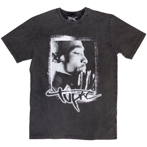 Tupac - Spray Photo Stone Wash Uni Char T-Shirt ryhmässä MERCHANDISE / T-paita / Hip Hop-Rap @ Bengans Skivbutik AB (5586737r)