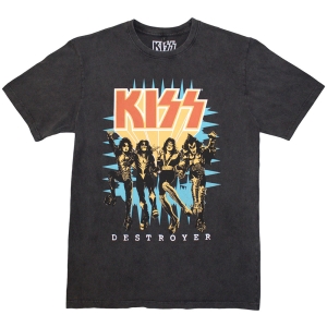 Kiss - Destroyer 3D Logo Stone Wash Uni Char T-Shirt ryhmässä MERCHANDISE / T-paita / Hårdrock @ Bengans Skivbutik AB (5586772r)