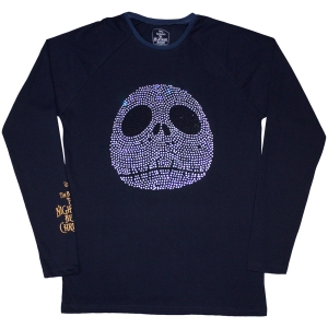 The Nightmare Before Christmas - Rhinestone Jack Uni Navy Longsleeve ryhmässä MERCHANDISE / T-paita / Film-Musikal @ Bengans Skivbutik AB (5586797r)