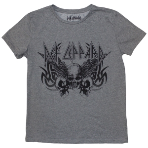 Def Leppard - Tribal Skull Lady Grey T-Shirt ryhmässä MERCHANDISE / T-paita / Hårdrock @ Bengans Skivbutik AB (5587260r)