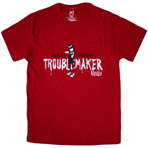 Emily The Strange - Troublemaker Uni Red T-Shirt ryhmässä MERCHANDISE / T-paita / TV-serie @ Bengans Skivbutik AB (5587263r)