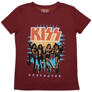 Kiss - Destroyer 3D Logo Lady Red T-Shirt ryhmässä MERCHANDISE / T-paita / Hårdrock @ Bengans Skivbutik AB (5587280r)