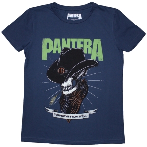 Pantera - Skeleton Cowboy Lady Denim T-Shirt ryhmässä MERCHANDISE / T-paita / Hårdrock @ Bengans Skivbutik AB (5587293r)