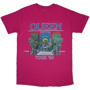 Queen - Queen Tour 80 Uni Pink T-Shirt ryhmässä MERCHANDISE / T-paita / Pop-Rock @ Bengans Skivbutik AB (5587298r)